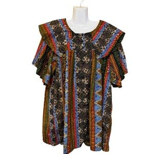 That’s It! Women’s Multicolor 100% Cotton Ruffle Collar Dress Tunic Free Size